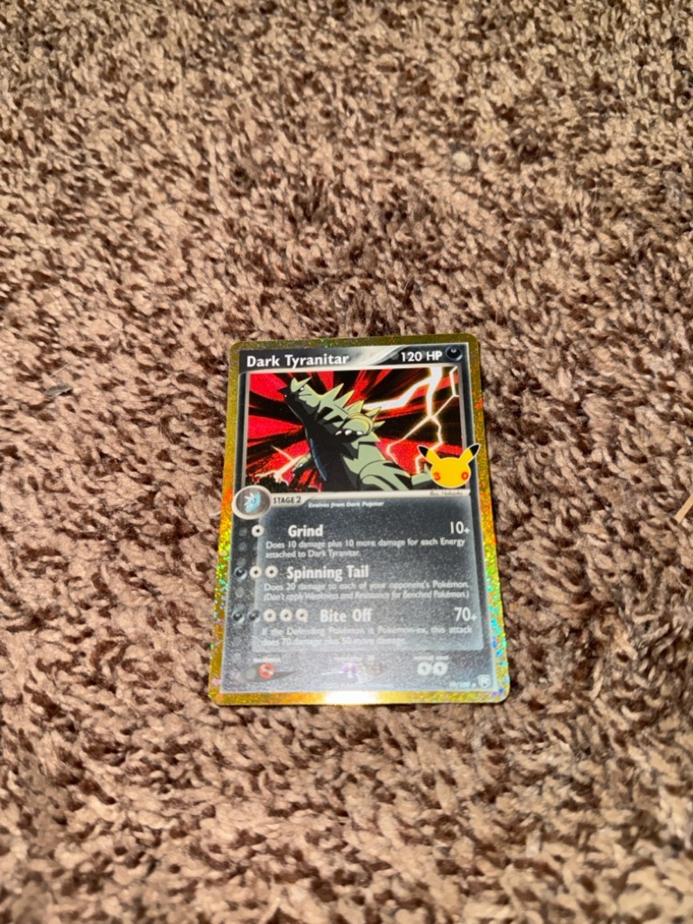 Dark Tyranitar Pokémon Card 19/109 30th Anniversary